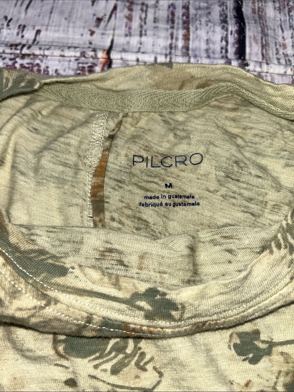 Pilcro Light Sage Green Floral Scoop Neck Tee - Picture 3 of 3
